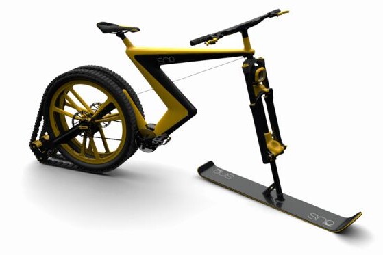 Le Sno Bike est un concept de vélo pour rouler sur la neige développé par l'agence turque Venn Industrial Design Consultancy.