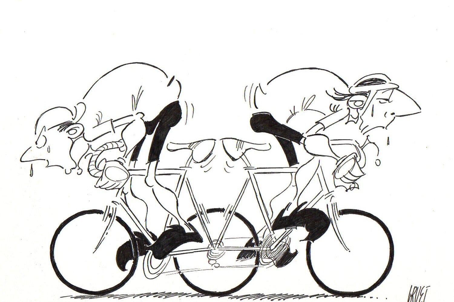 Humour vélo par le dessinateur Jean-Michel Gruet