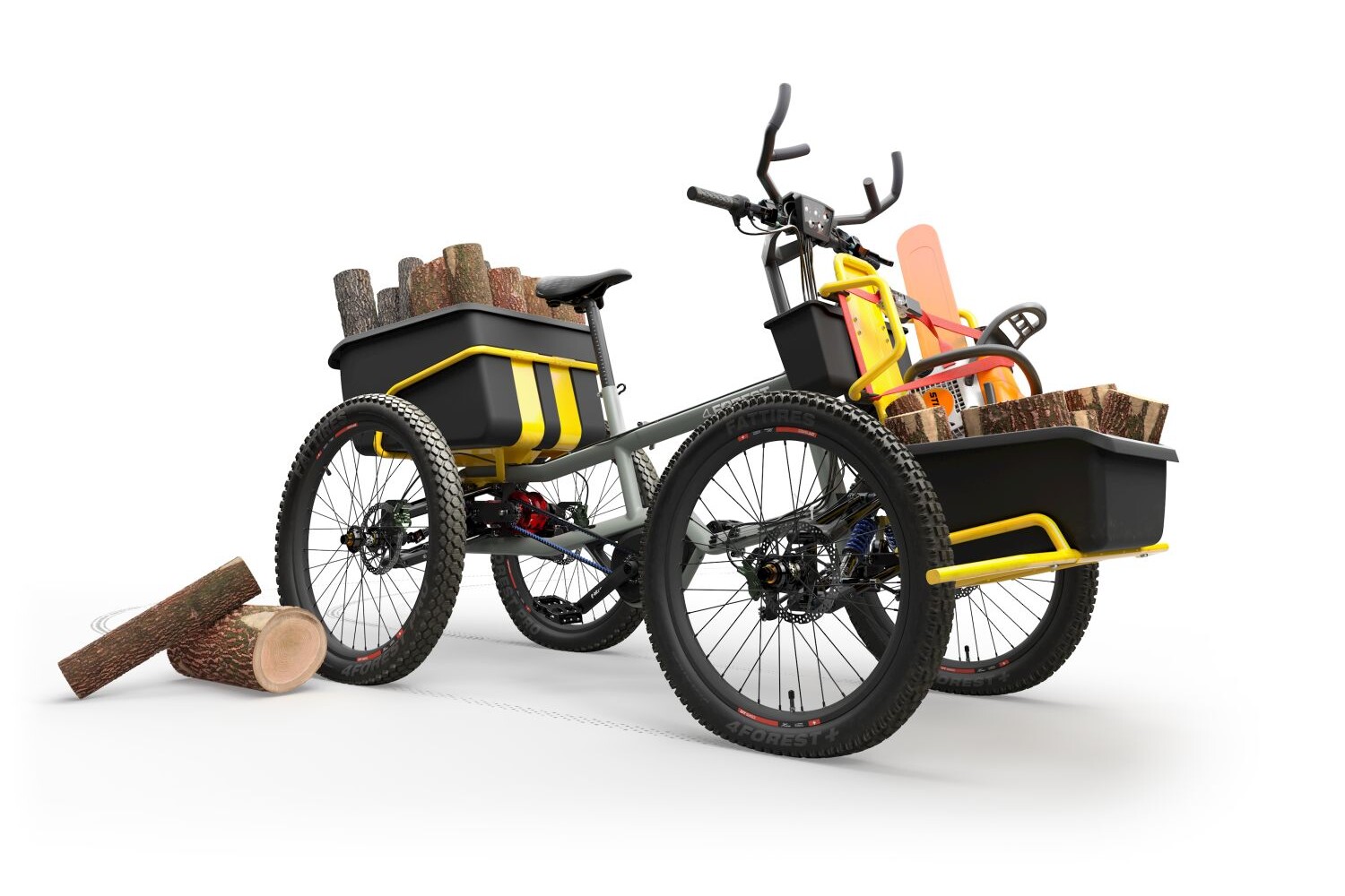 vélo cargo tout terrain 4forest du designer allemand Volker Schumann - (c) Werksdesign